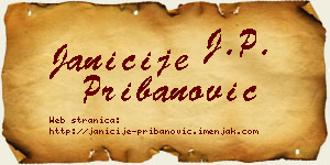 Janićije Pribanović vizit kartica